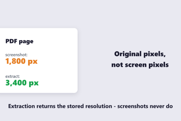 Extraction returns images at their stored resolution