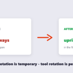 Viewer rotation is temporary, tool rotation is permanent