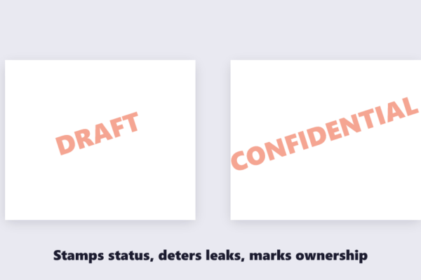 DRAFT and CONFIDENTIAL watermark stamps