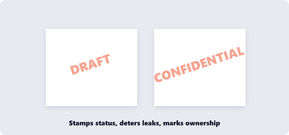 DRAFT and CONFIDENTIAL watermark stamps