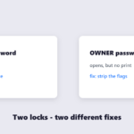 Open password versus owner permission password